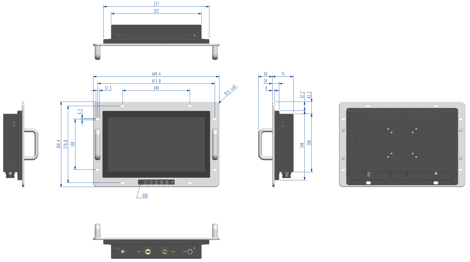 TDM-D156 Series Dimension & I/O Connector